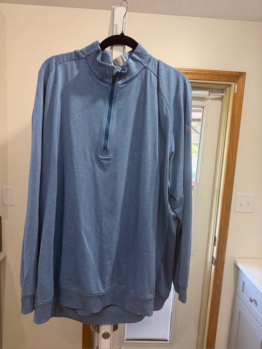 adidas Light Blue Men's Quarter-Zip Shirt Jacket